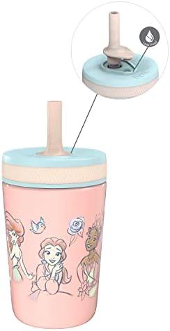 Zak Designs Disney Princess Kelso Toddler Cups For Travel or At Home, 12oz Vacuum Insulated Stainless Steel Sippy Cup With Leak-Proof Design For Kids (Ariel, Belle, Cinderella, Mulan, Tiana)