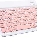 Ultra-Slim Bluetooth Keyboard Portable Mini Wireless Keyboard Rechargeable for Apple iPad iPhone Samsung Tablet Phone Smartphone iPadOS iOS Android (10 inch Pink)