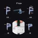 Frameless Shower Door Bottom Seal F-Type Door Sweep Stop Shower Leaking with Drip Rail for 1/4"(6mm) Glass,118"(3000mm) Length