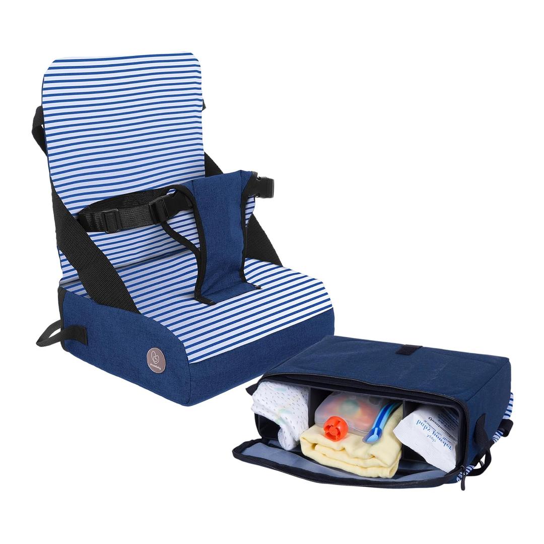 Dreambaby Grab N Go Travel Booster Seat  Portable Toddler High Chair for Dining (6M-5Y) with Storage & Shoulder Strap (Blue)
