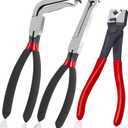 3 Packs Electrical Disconnect Pliers Automotive Electrical Connector Pliers & Fuel Line Clip Remover Tools Automotive Electrical Plug Connector Disconnect Tool/Fuel Injectors (2 Straight + 60 Dgree)