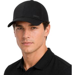 TOP-EX Performance Baseball Cap Water-Resistant Beathable Golf Running Cap Laser Cut Mesh Ball Curved Brim Snapback Hat (Black, M)
