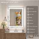 24x32 LED Bathroom Mirror, Dimmable Vanity Mirror for Wall, Backlit and Front Lighted, Anti-Fog, Memory, Shatter-Proof, ETL Listed (Horizontal/Vertical)