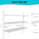 8" Deep 32 Long Adjustable Deep Floating Shelves for Wall 3-Tier, Wall Mount Metal Shelf 165LBS, Heavy Duty White Storage Rack for Garage, Kitchen, Bathroom, Bedroom, Wall Shelving Decor