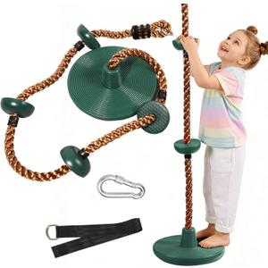 REDCAMP Climbing Rope Swings for Trees, Heavy Duty Plastic Disc Swing Seat for Kids and Adults with Hanging Strap and Snap Hooks