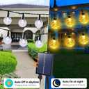 Joomer Solar String Lights Outdoor, 65FT 100LED Globe String Lights 8 Lighting Modes, Waterproof Solar Powered Patio Light for Garden Yard Porch Wedding Party Outdoor Decor (Warm White)