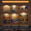 3 Pack Picture Lights for Wall,Wireless 2000mAh Rechargeable Magnetic LED Puck Lights with Remote,3 Color Temps and 12 RGB,Dimming & Timer,Art Frame Light for Painting Display,Photos,Wall Decor