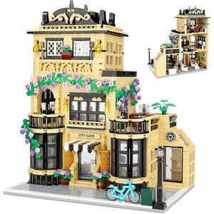 City Coffee Shop Building Blocks Set Compatible with Lego City House, Architecture Modular Building ThreeStory House Building Blocks for Adults (1443pcs)