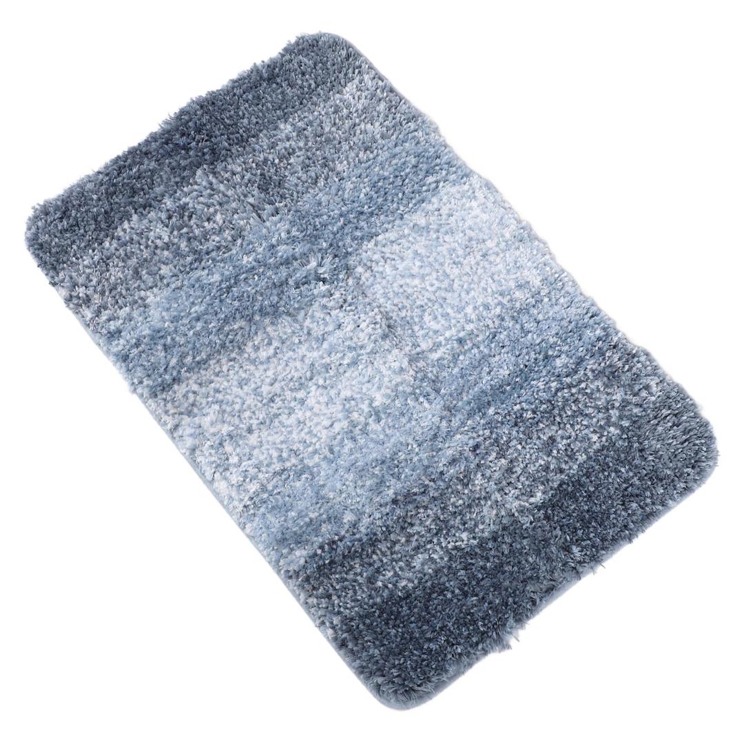 Anti Slip Absorbent Polyester Bathroom Rugs, Bath Floor Mat Fiber Bathroom Mat with Gradient Color, Strong Water Absorption Multifunctional Use for Home Entrance Restrooms
20 x 30 In Blue