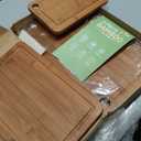Bamboo Cutting Board for Kitchen 3-Piece Wooden Boards with Juice Grooves, Side Handles, Non-Slip Mats Perfect for Meat, Veggies, Fruit Ideal Kitchen Gift