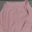 OQQ Women Bodysuit Contrast-Trim Square Neck Long Sleeve Stretch Bodysuit Tops Pink cherry blossom S