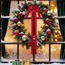 6 Pcs Long Velvet Christmas Swag Bows, 23.5"x15.5" Rustic Vintage Velvet Bows for Christmas Tree, Wreath, Staircase, Garland, Mantel and Door Decor (6, Red)