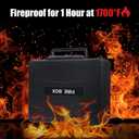 XPEDITION Small Fireproof & Waterproof Safe – Portable Home Document Box, Key Lock, Ergonomic Handle, 1-Hour Fire Protection at 1700°F, 72-Hour Waterproof, Compact Size