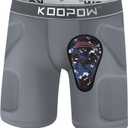 KOOPOW Youth Boys Padded Sliding Shorts Slider Pad (X-Large, Grey)