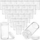 30 Pack 1 oz Mini Plastic Spice Jars with White Caps Clear Empty Spice Bottles with Sifters Small Seasoning Containers for Travel Storing Spice Seasoning Powders