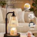 Hong-in Candle Warmer Lamp with Timer Dimmer, Birthday Gifts for Women, House Warming Gifts for New Home, Vintage Room Decor, Adjustable Height Candle Lamp, Wax Warmer for Scented Jar Candles, Black