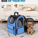 Cat Backpack Carrier, 2 in 1 Expandable Cat Backpack with Breathable Mesh,Cat Carrying Backpack with Detachable Round Play Tunnel for Cat 17lbs & Small Dog 13lbs,Blue.