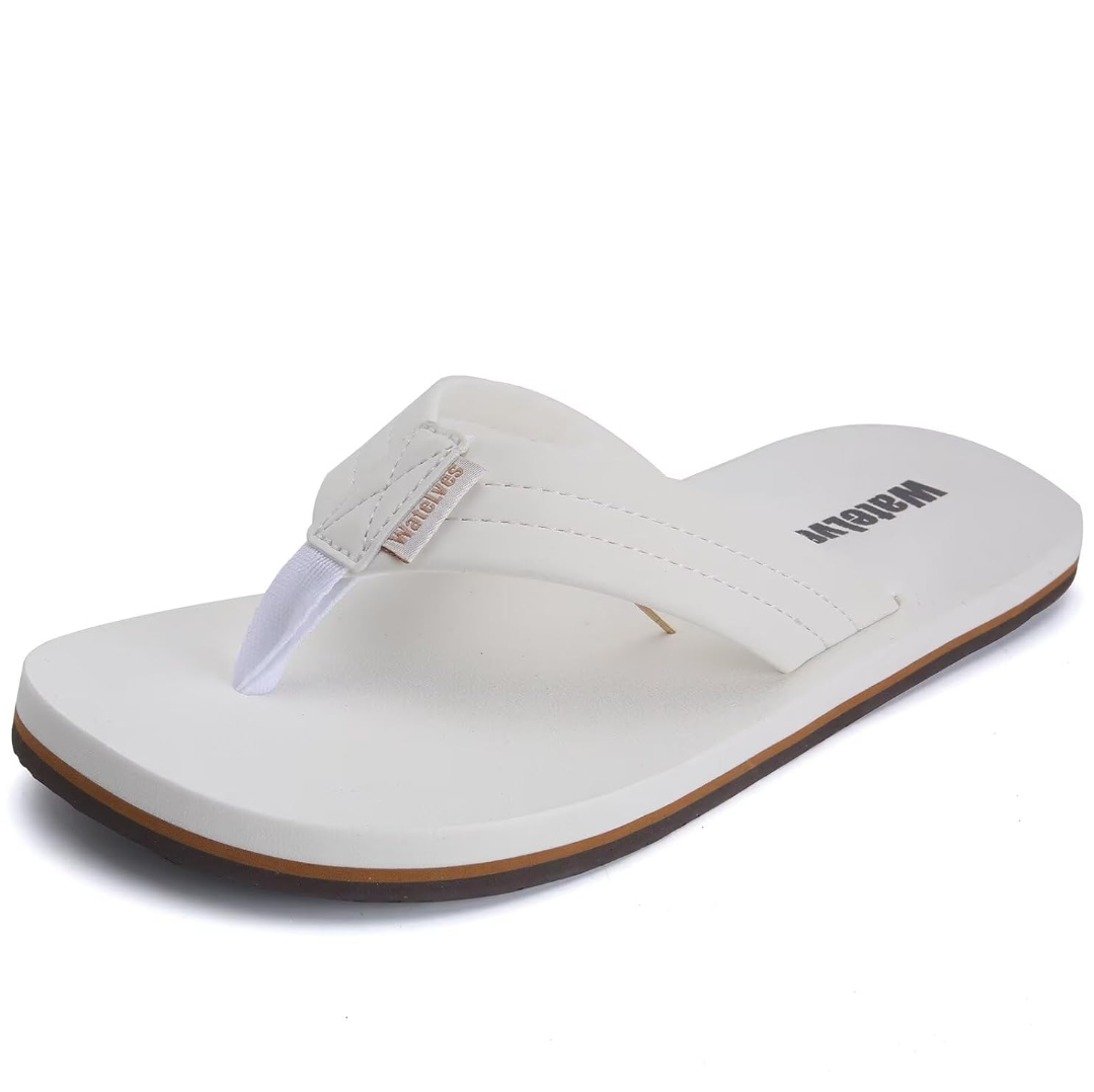 WateLves Mens-Flip-Flops-Thong-Sandals-with-Arch-Support Lightweight-Water-Shoes Open-Toe Comfort Summer-Beach-Slippers for Pool-Showers-Dorms Indoor-Outdoor 46