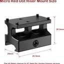 4 x 0.87" Red Dot Sight Riser Mount - Picatinny to RMSc/RMS/Doctor/RMR/SRO/407C/507C/508T/407K/507K/Vortex Venom/Viper/Fastfire Adapter (Doctor/Noblex/CTS-1250 Footprint)