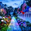 TISEJOY Solar Pathway Lights Outdoor Waterproof 8 Pack Color Changing Garden Light for Yard Patio Driveway Walkway Lawn Landscape Lighting for Outdoor 4th of July Decorations