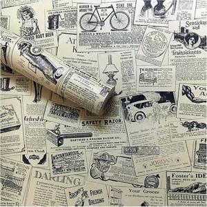 Lependor Removable Self Adhesive Printed Stick Wall Paper Peel and Stick Decorative Shelf Drawer Liner Roll- 17.71" X 393" (17.71" X 32.8 ft, Newspaper)