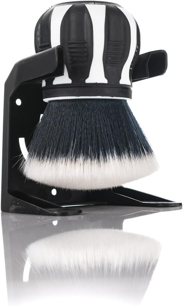 Detail Factory - Curveball XL Synthetic Brush - Ultra Soft Bristles, Comes with Storage Rack, Covers Large Area Inside or Outside Vehicles - Black Ice (White)