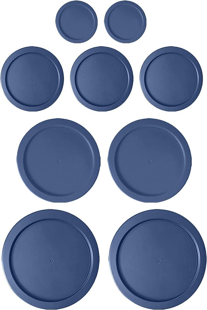 Replacement Lids for Pyrex Glass Foood Storage Containers Containers Round (2) 1-Cup (3) 2-Cup (2) 4-Cup (2) 7-Cup (Blue)