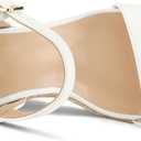 mysoft Women's Platform Espadrille Wedge Sandals Square Open Toe Ankle Strap Buckle Casual Summer Dressy Sandals (White)