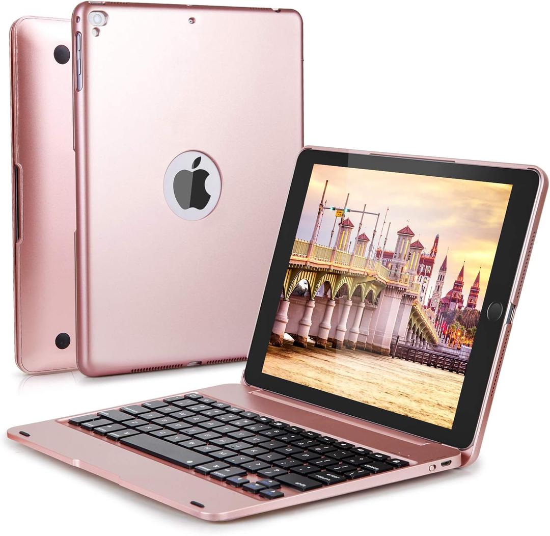 Wireless Bluetooth Keyboard Case for iPad 5th-6th Gen, Air 1-2, iPad Pro 9.7 - Slim Full Protection Cover