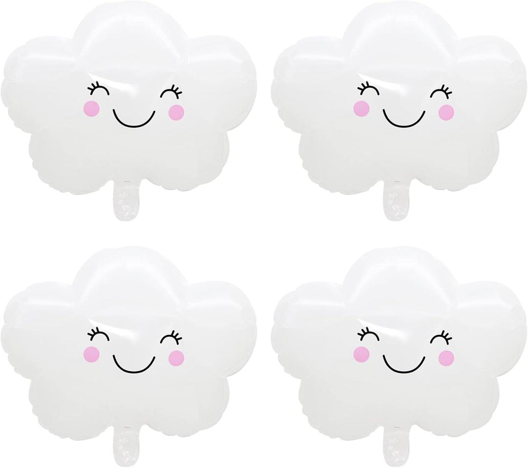 Cloud Balloons 4 Pieces 19 Inch White Cloud Balloons for Birthday Party Baby Shower Decoration