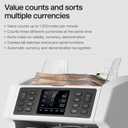Safescan 2985-SX Money Counter Machine with Counterfeit Detection, Multi-Currency, Mixed Denomination, Bank Quality, High-Speed Counts and Sorts 1,200 Bills per Minute, 7 Point Counterfeit Check