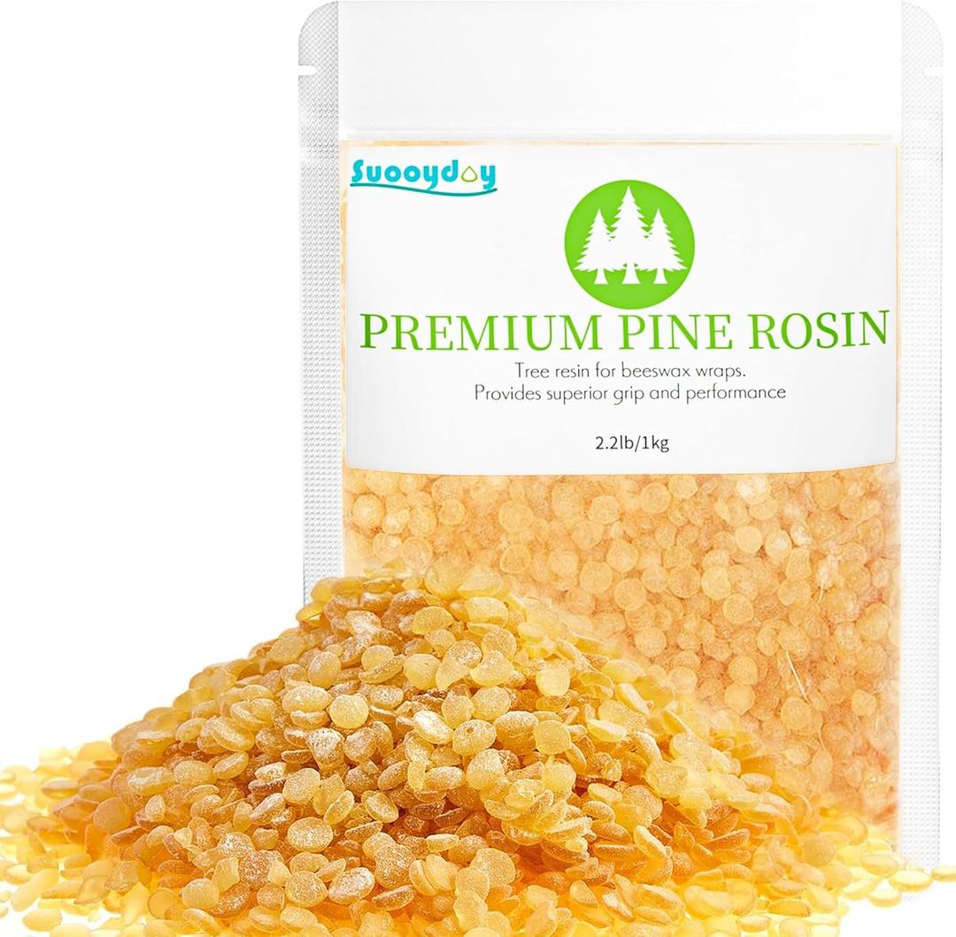 2.2 Pound Pine Resin Natural Pine Rosin for Beeswax Wraps Food Grade Rock Rosin Good Gum Grip and Performance Ideal for Musicians Athletes Dancers and DIY Projects (2.2, Pounds)