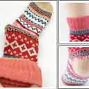 YZKKE 5Pack Womens Vintage Winter Soft Warm Thick Cold Knit Wool Crew Socks, Multicolor, free size