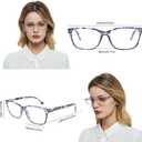 Progressive Multifocus Reading Glasses for Women, Pattern Print Blue Light Block Stylish Ladies Computer Readers