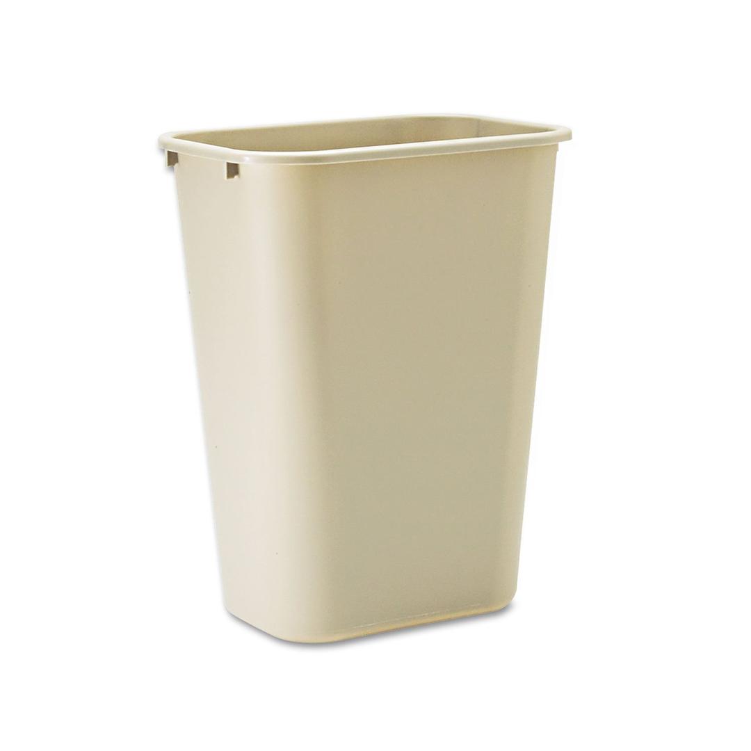 Rubbermaid Commercial Products Deskside Wastebasket/ Trash Can, 10.25-Gallon/ 41-Quart, Beige, Plastic, Garbage Can for Home/ Office, Fits Under Desk/ Sink/ Cabinet