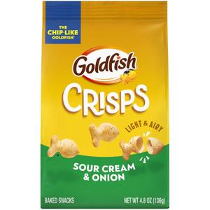 9 x Goldfish Crisps Sour Cream & Onion Baked Chip Crackers, 4.8 Oz Bag