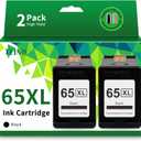 TEINO Remanufactured Ink Cartridge Replacement for HP Ink 65 65XL Black Ink Cartridge for HP Printers Envy 5055 5052 5058 DeskJet 3755 3700 2600 2655 3752 3720 3722 3723 3758 2652 2622 2624 (2 Black)