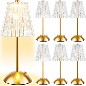6 Pcs Cordless Table Lamp Rechargeable Touch Lamp,Gold Classic