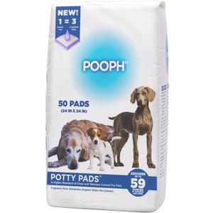 POOPH Potty Pads  50 Count  Superior Absorbency & Odor Control  Absorbs 59oz, Leak-Proof, Track-Proof, Spill-Proof  Quick-Dry, Disposable, 24x24 Inch  for Puppies, Seniors, Housebound Pets