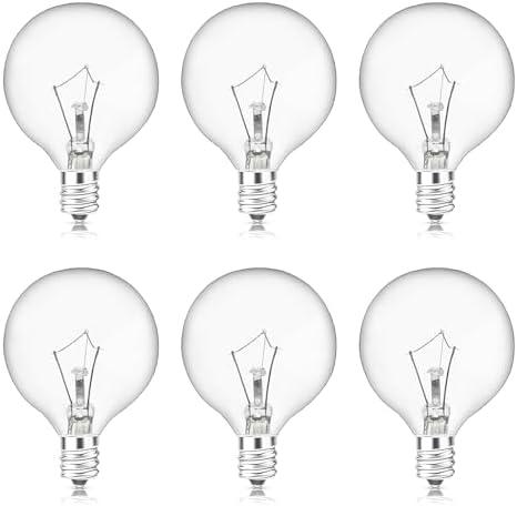Scentsy Light Bulbs for Warmer - 25 Watt Bulb for Full Size Wax Melt Warmers, Replacement Bulb for Wax Warmer Burner Candle Warmer - G16 1/2 Globe Bulbs (5 Packs)