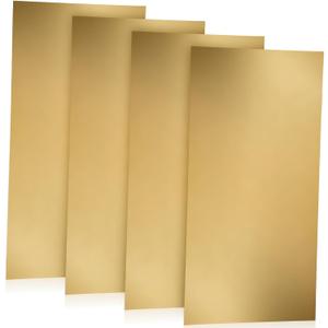 Zonon 4 Pcs Brass Sheet 12 x 6 Inch, 26 Gauge (0.4mm) Thickness Metal Sheets No Scratches Metal Plates for Crafting Carving Stamping DIY Crafts Jewelry Models Repairs Electrical Home Improvement