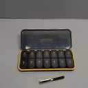 Pill Organizer 2 Times A Day, 7 Day Am Pm Pill Box  Acedada Weekly Pill Organizer Twice A Day, Portable Removable Daily Medicine Container Dispenser Case for Vitamin Fish Oil Supplement, Black Grey