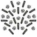 3 x 32 Counts Black White Twisty and Swirl Lollipops Blackberry Flavor, Individually Wrapped Lollipop Suckers Candy Bulk, Party Candy Buffet Lollipops Swirl, Halloween Treats Suckers (EXP 05/29/27)
