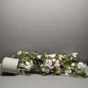 5FT Faux Magnolia Plants Artificial Flower Trees Fake Plants For Yard Patio Home Office Arrangement Decor Indoor Outdoor Artificial Magnolia Tree Inc. 120 Realisc Flowers Vivid Leaves Mosses White Pot (9in)