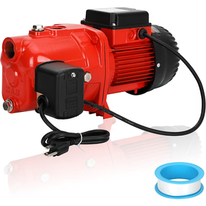 97080701 Shallow Well Jet Pump, 3/4HP, 14.5GPM, 115 V(Single Voltage), Cast Iron Well Depth Up to 25FT, Max Height 130 FT, for Rural Residences Farms and Cabins