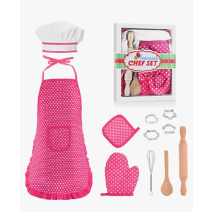 Gifts for 2-8 Year Old Girls Boys,Chef Costume Set Kids Apron for Girls Toddler Birthday Xmas Gifts for Kids Stocking Stuffer
