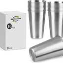 16Pack 16 oz Stainless Steel Pint Cups,Stainless Steel Cup,Pint Cup Tumblerwater Tumbler,Stackable,Reusable,BPA Free, (16)
