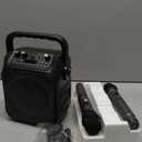 Karaoke Machine, Portable Bluetooth Speaker with 2 Wireless Microphones for Adults & Kids with Lights, Karaoke Microphone with PA System Supports USB/TF/REC/FM/AUX for Home Party Home System Packages (Black)