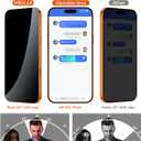 MRGLAS TOP 9H+ Glass 2+2 Packs for iPhone 17 Pro Privacy Screen Protector with Camera Lens Protector [Zero Bubble][10X Military Protection] 17 Pro Tempered Glass Full Edge Coverage, Case-Friendly