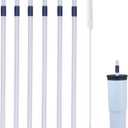 Replacement Straws for Owala 40 oz Tumbler - Include 6 Pack Straws and 1 Pack Cleaning Brush (White-blue)